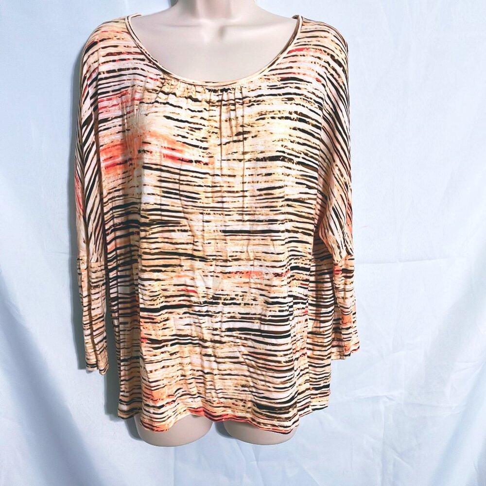 EUC Chico's Cute Striped Top Size L Chico’s Size 2